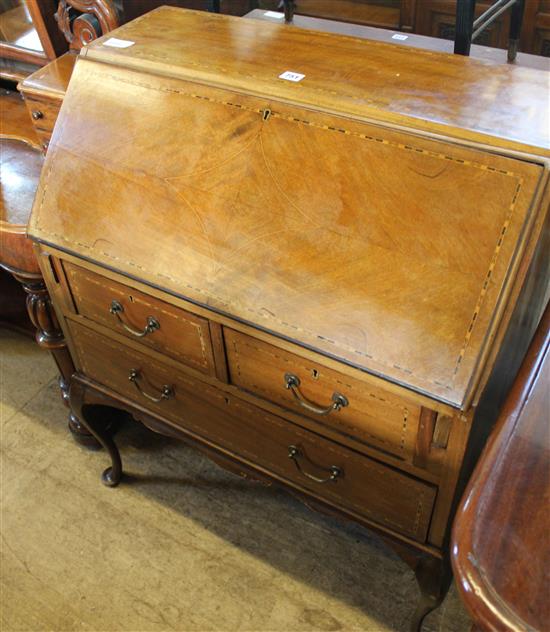 Inlaid mahogany bureau